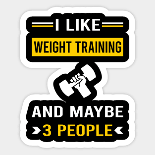 3 People Weight Training Sticker